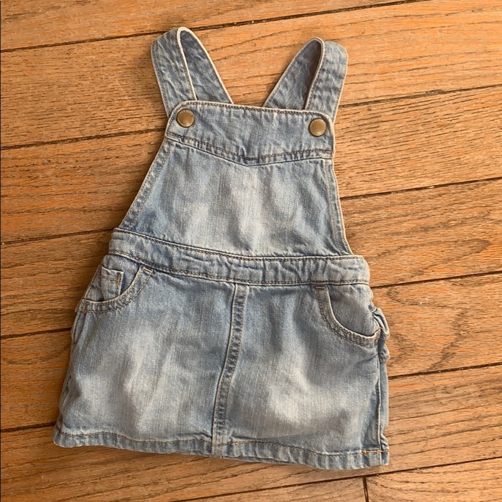 OLD NAVY Denim Ruffle Pinafore Baby Dress